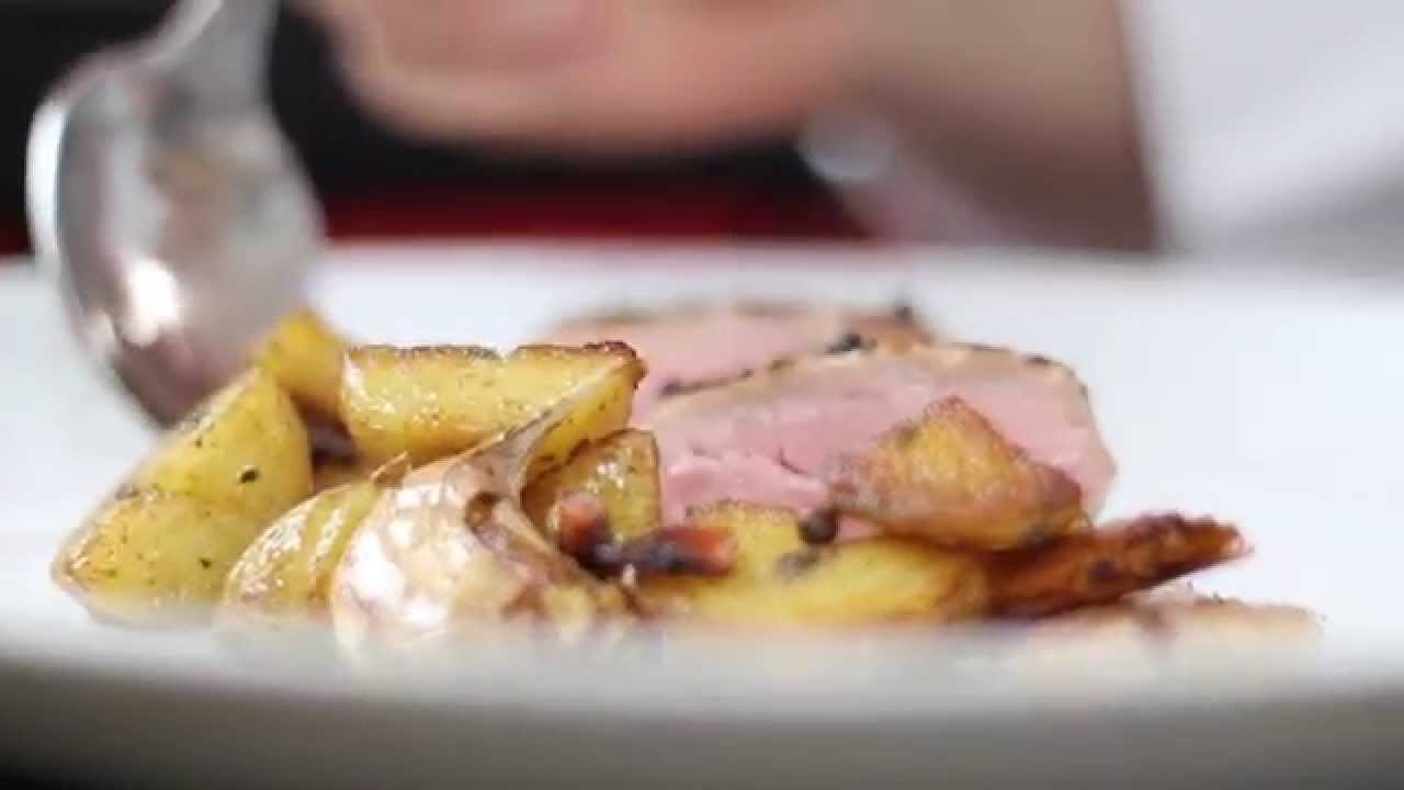 Low temperature cooked Iberian pork sirloin