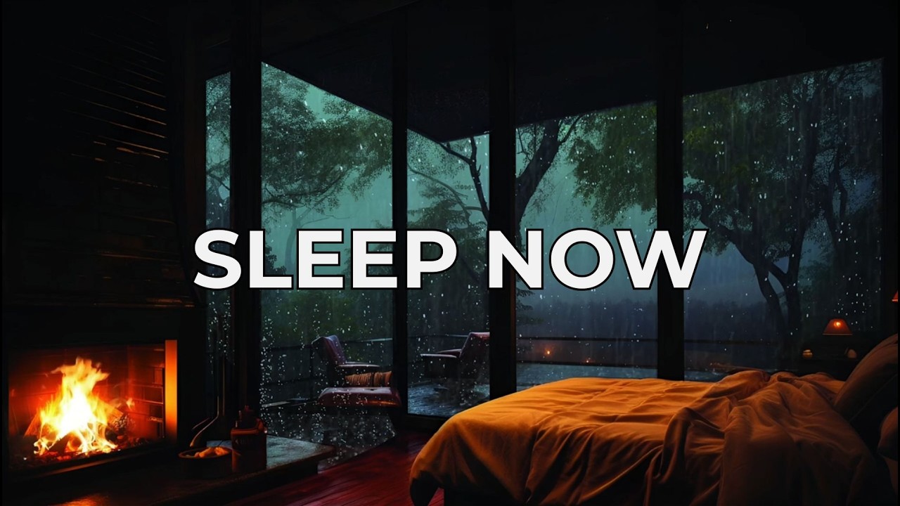 Rainy Night Fireplace 🌧️🔥Sleep Instantly (No Music)