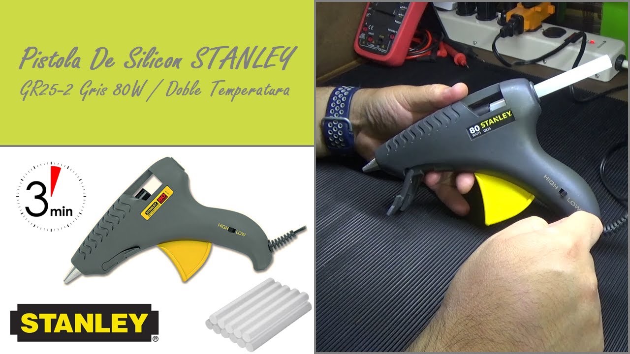 Pistola De Silicón STANLEY GR25-2 Gris 80W Doble Temperatura