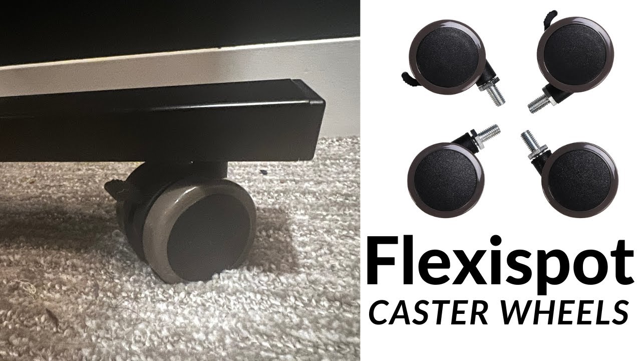 FlexiSpot Height Adjustable Desk Leg Casters Wheels Set Review