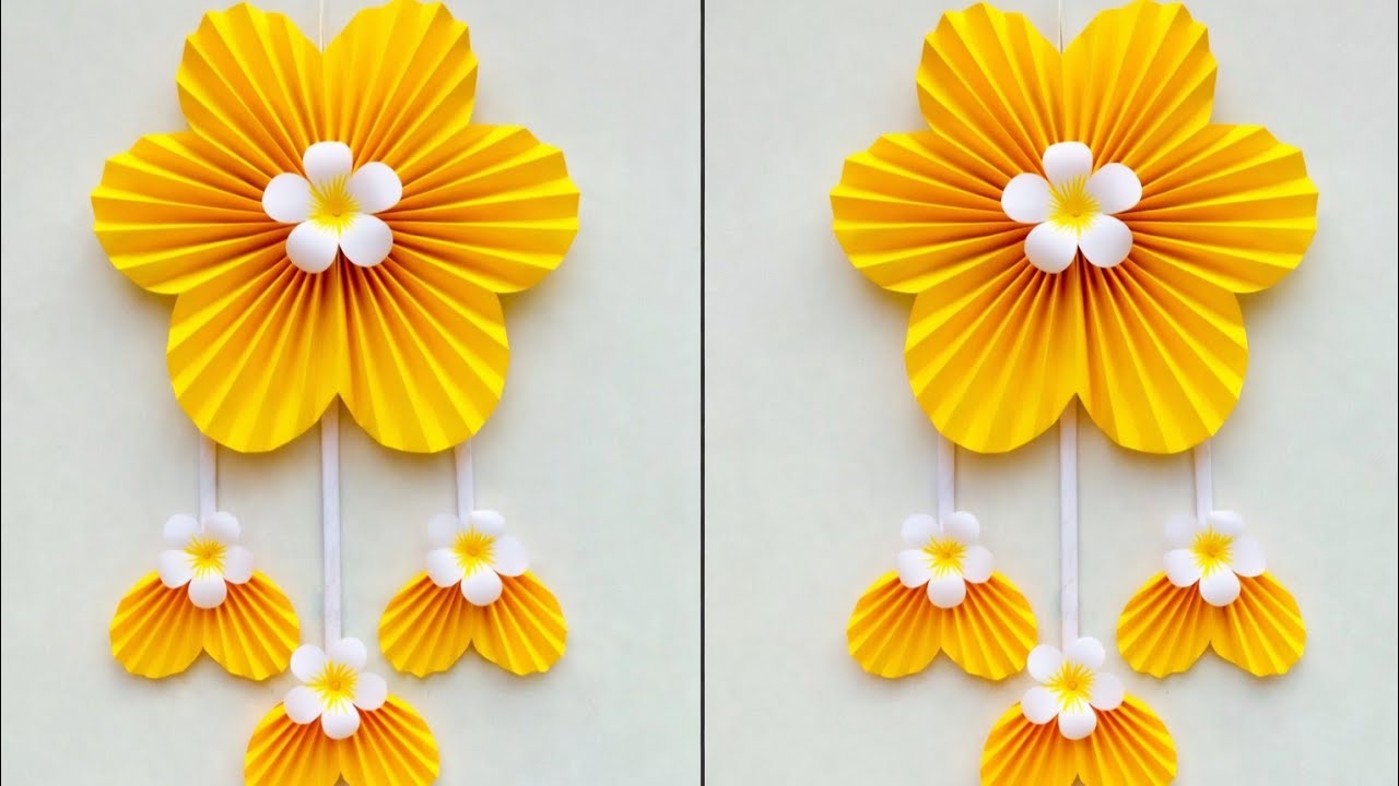 Paper Flower Wall Hanging // Home Decoration // A4 sheet craft // DIY Wall Decor #diy 