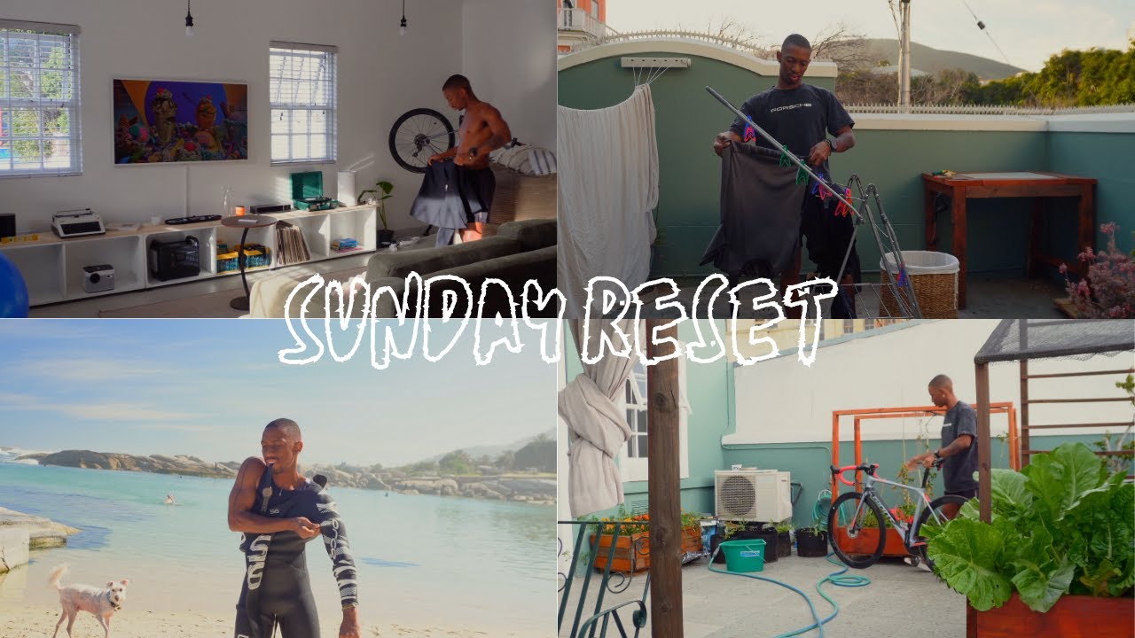 Sunday Reset Vlog | Swim & Run Brick Workout, Bike Cleaning, Gardening + Meal Prep 🌱 | Cape Town 🇿🇦