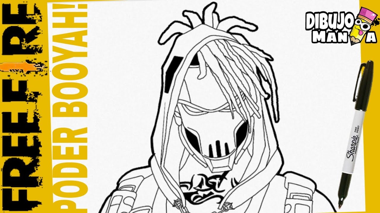 COMO DIBUJAR LA SKIN PODER BOOYAH DE FREE FIRE | how to draw free fire power of booya bundle