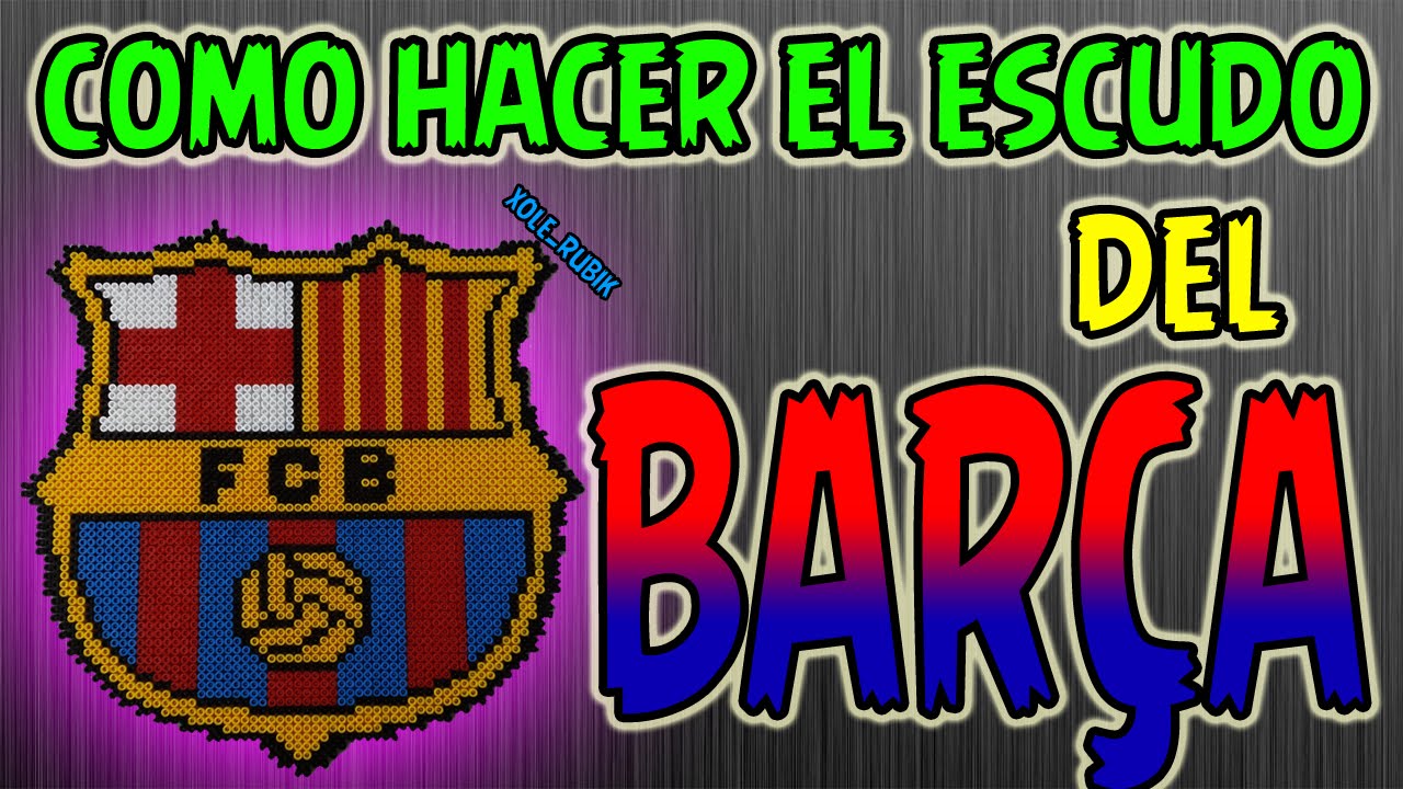 COMO HACER EL ESCUDO DEL BARCELONA - HAMA BEADS PIXEL ART PERLER
