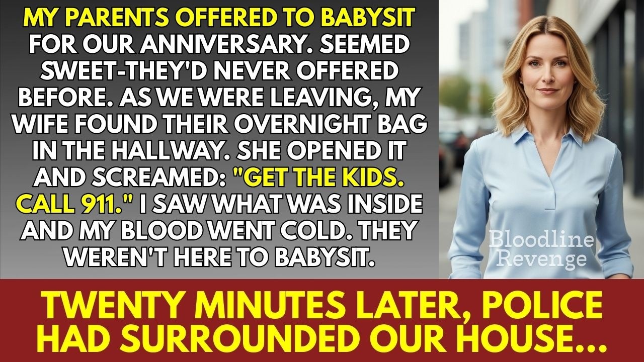 My parents offered to babysit for our anniversary. My wife found their bag and screamed: 