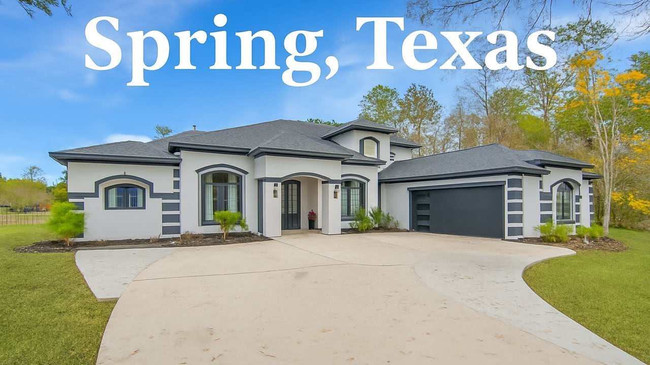What does a $1.3 M Luxury Home  In Spring Texas Look Like? Huge Lot -Swimming Pool - Covered Patio.