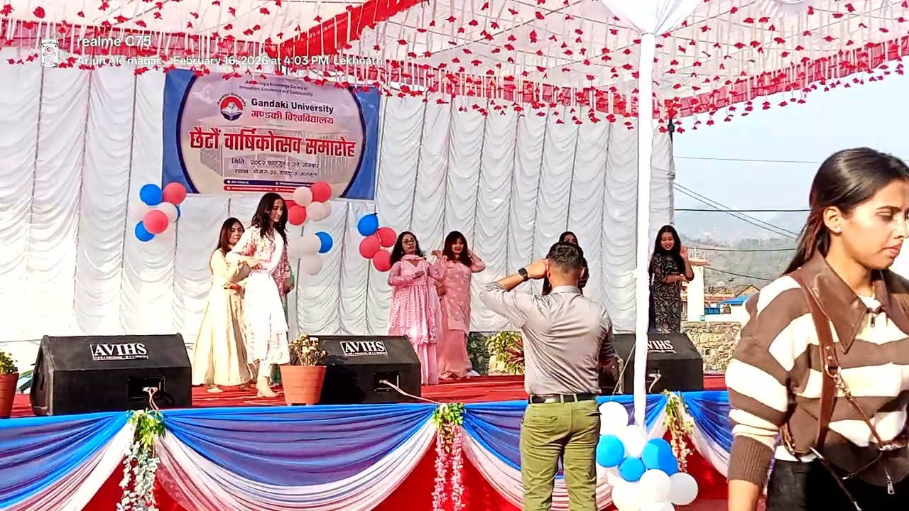 Udayo man ( Hindi Rimixe dance video) 6th anniversary Gandaki University Pokhara 32 malmul 
