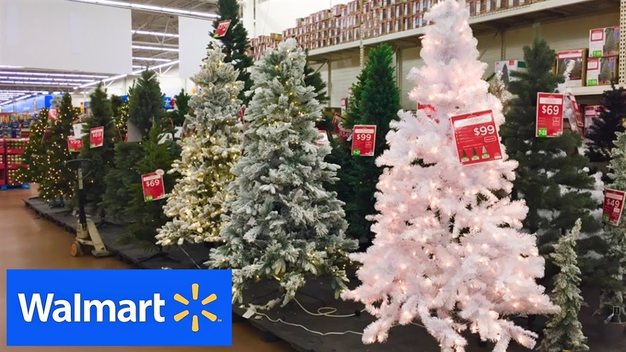 WALMART CHRISTMAS TREES CHRISTMAS DECORATIONS HOME DECOR SHOP WITH ME SHOPPING STORE WALK THROUGH