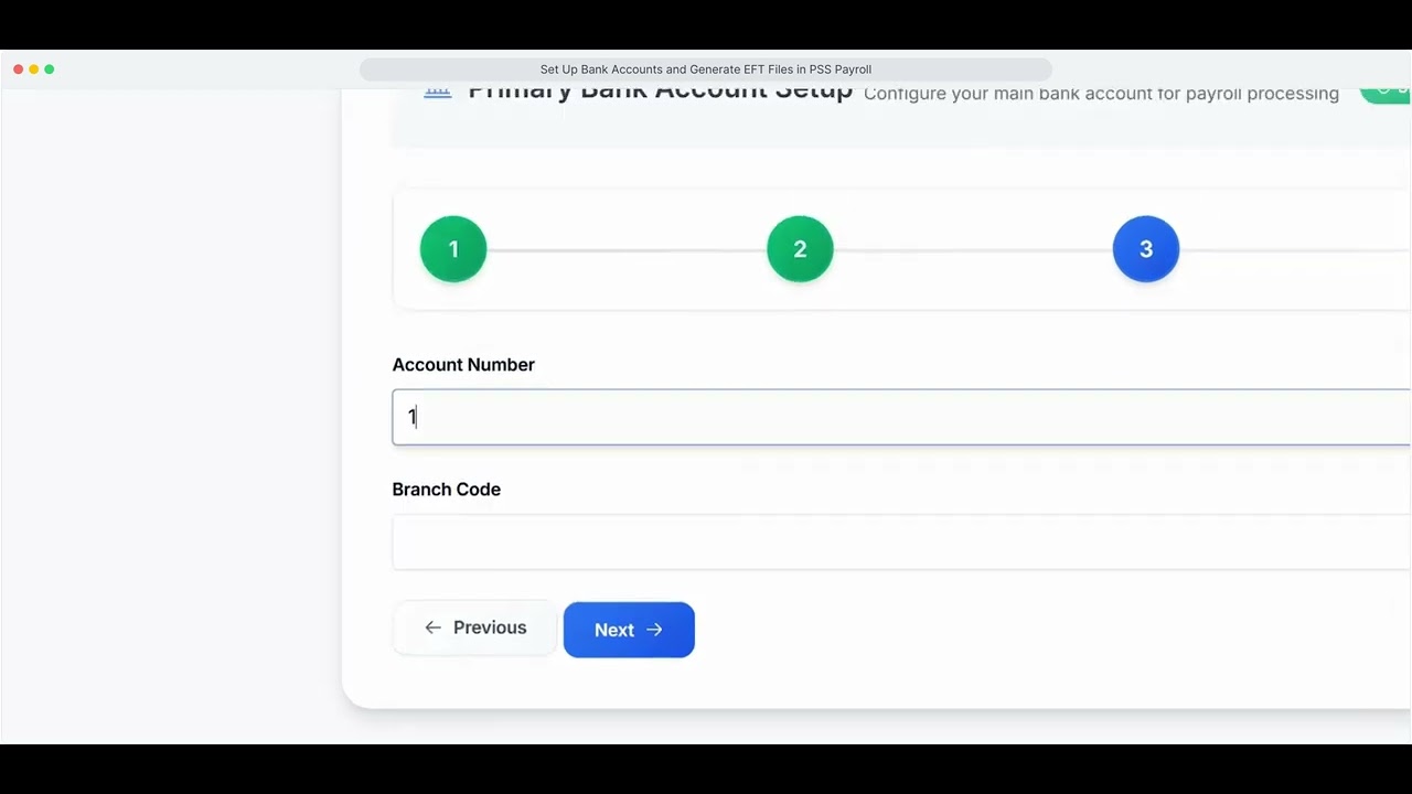 Set Up Bank Accounts and Generate EFT Files in PSS Payroll