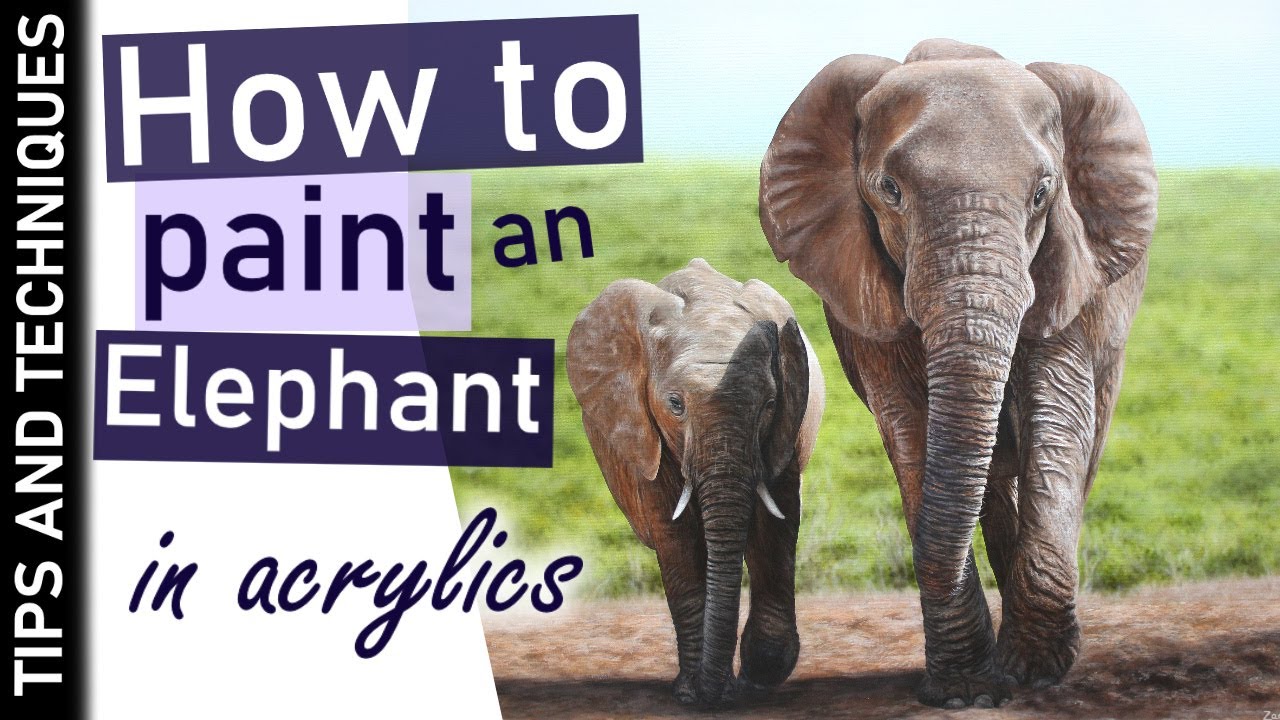 How to paint an Elephant in acrylics | Packed with tips