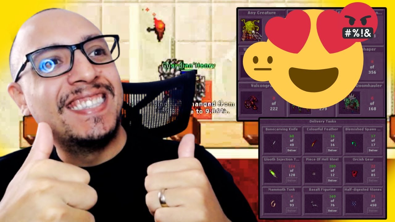 TIBIA - HUNTING TASK EP 28 - MAIS UMA SEMANA DE SORTE PRO HENRY 😨 TASK DO KROZTER DA SEMANA 10