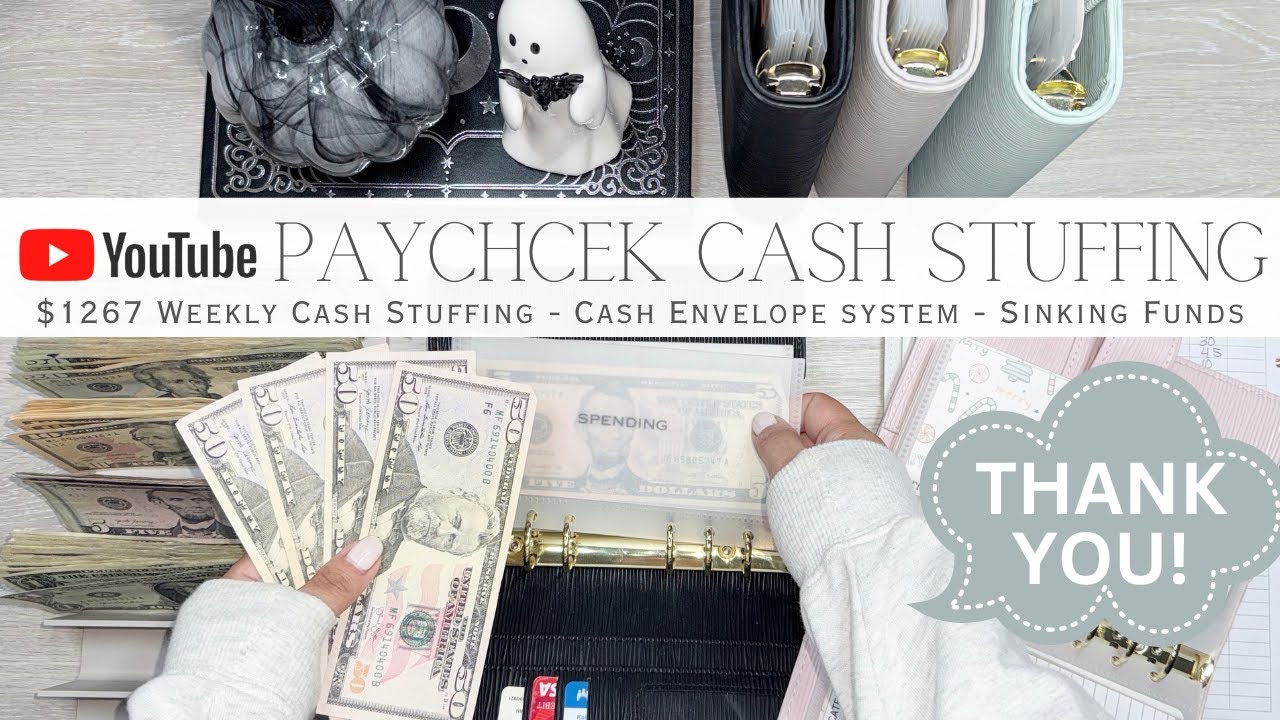 YouTube Paycheck Cash Stuffing $1267 | Weekly Cash Stuffing | Cash Envelope System | Sinking Funds