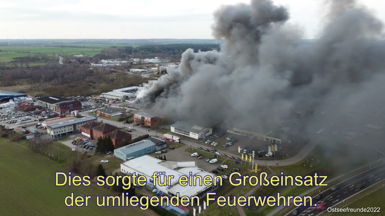 Brand bei der Fa. Greve und Hengelhaupt in Grevesmühlen 14.02.22 (4K)