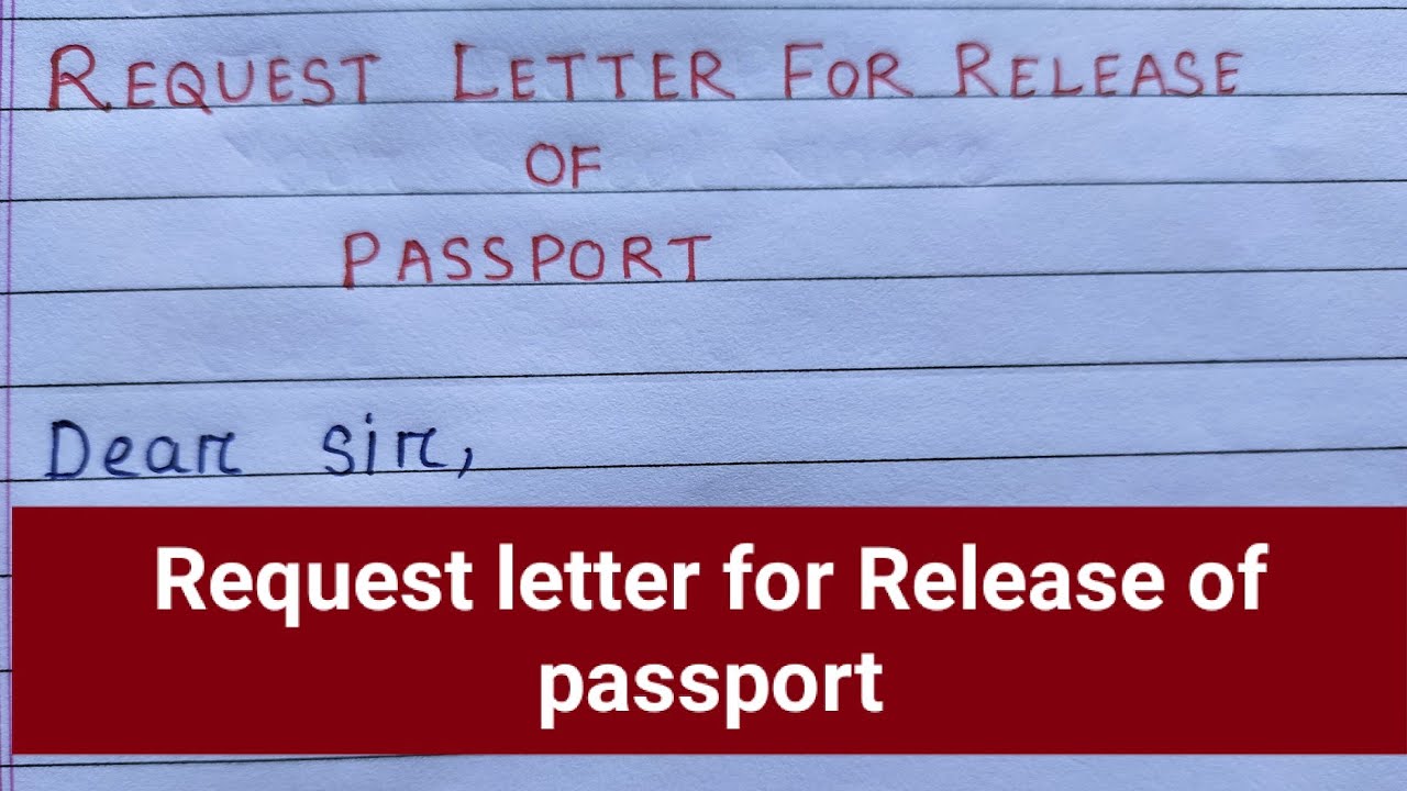 email request letter for Release of passport from company/passport/beautiful handwriting English/