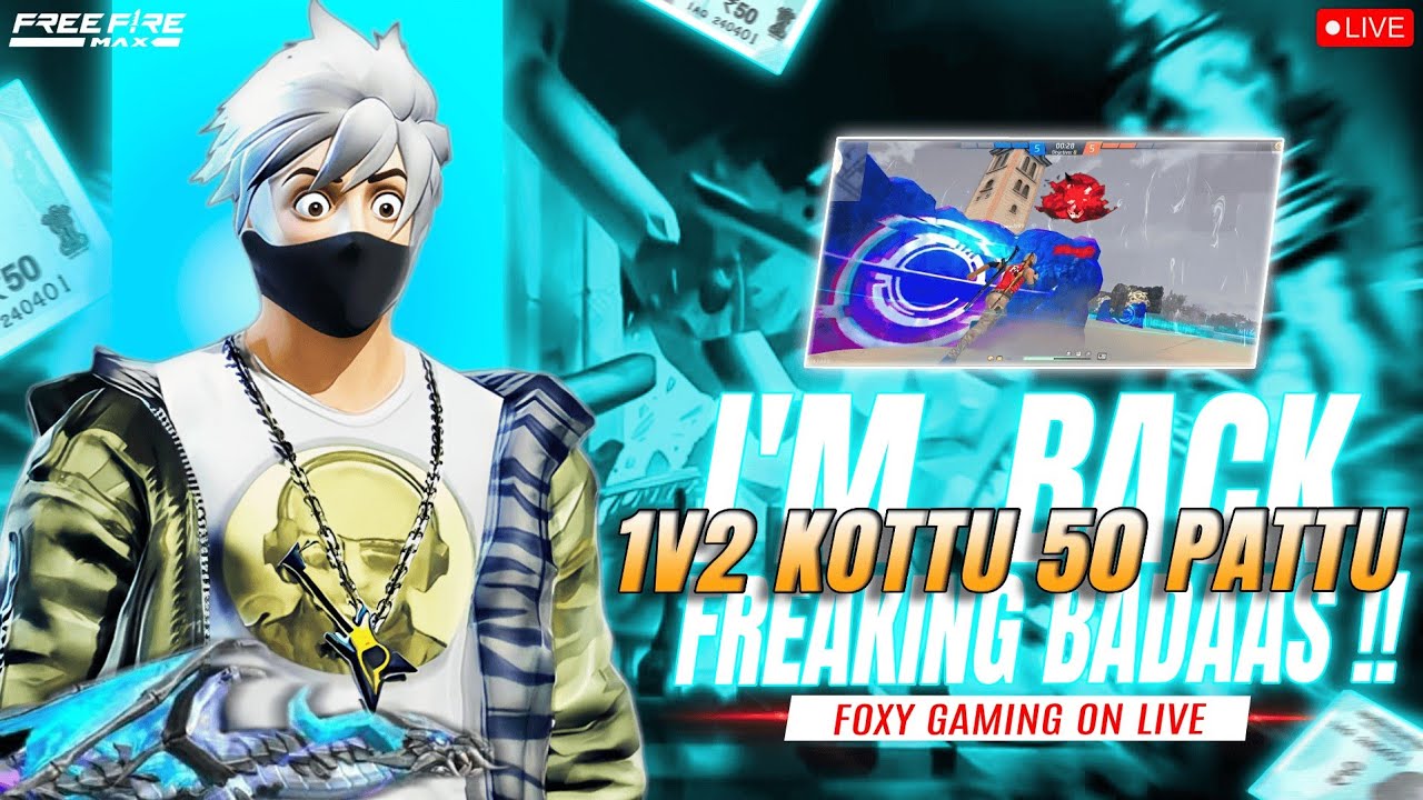 Foxy gaming Online  is live 1v2 1/5 kottu 50₹ pattu mawa