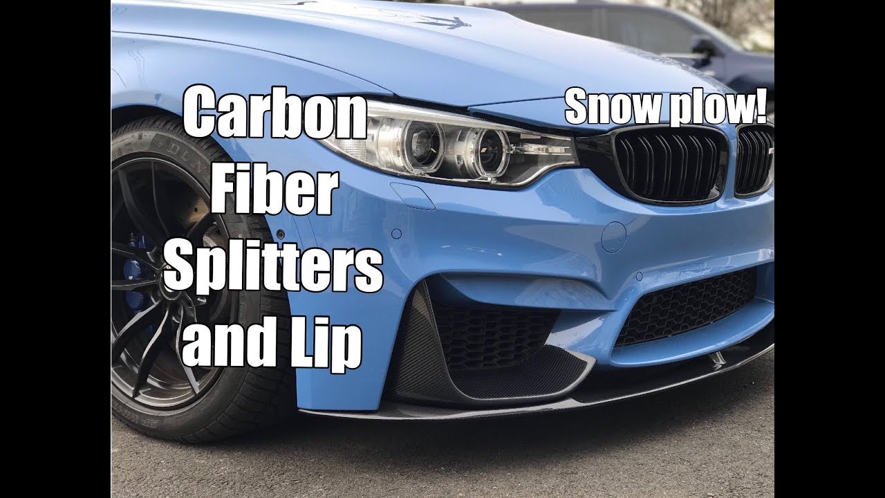 F80 M3 Carbon Fiber Front Splitters and Lip Installation - SNOW PLOW!