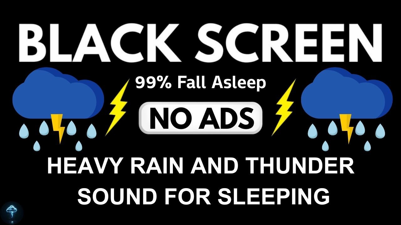 🔴 Heavy Rain and Thunder Sounds for Sleeping - Black Screen|Nonstop Rainstorm Noise to Beat Insomnia