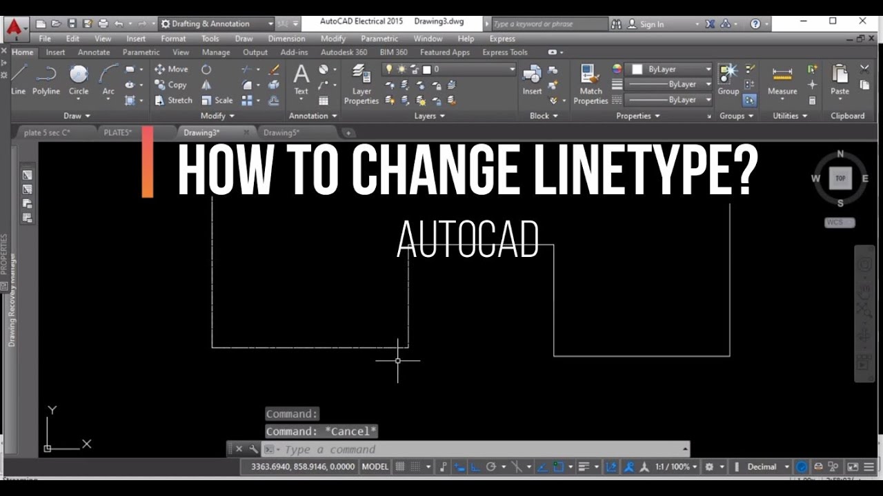 HOW TO CHANGE LINETYPE IN AUTOCAD?