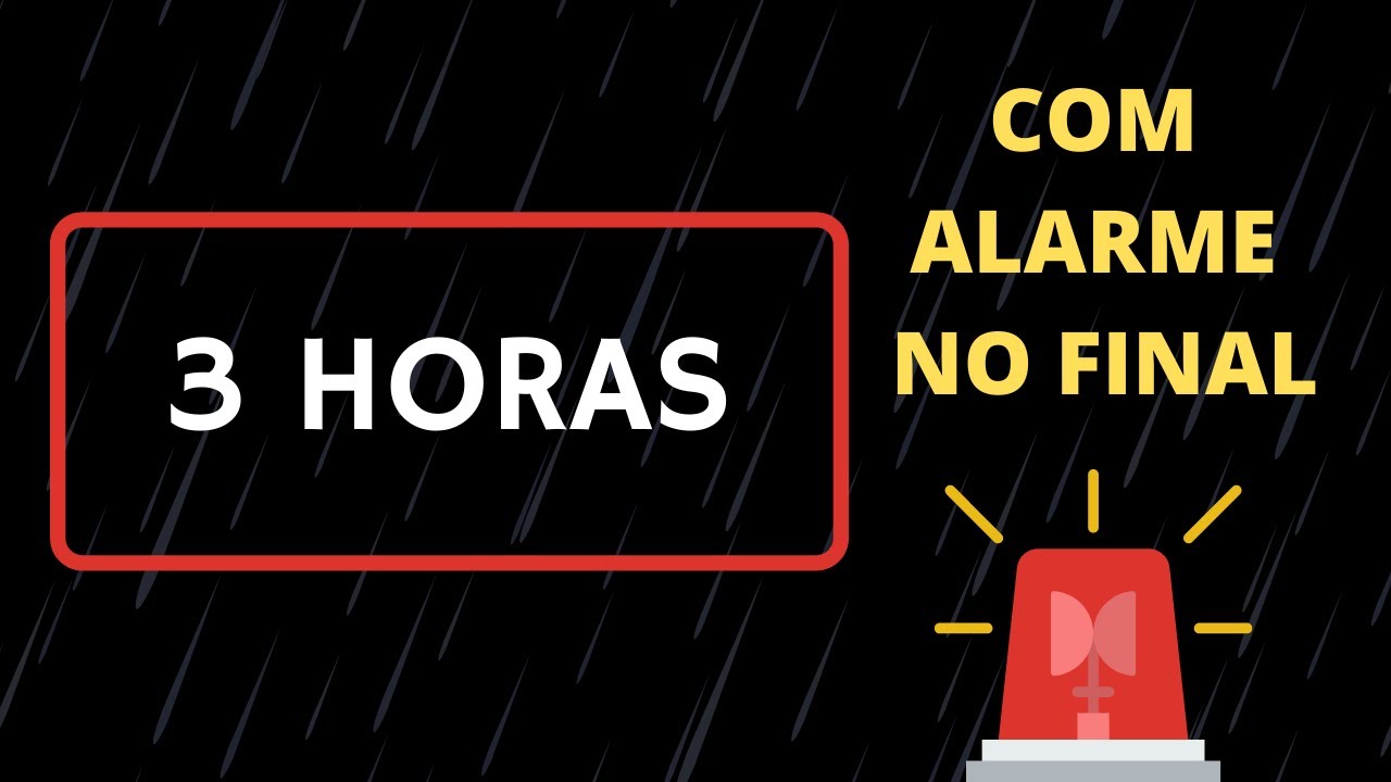 Som de Chuva Para Dormir e Relaxar - Com DESPERTADOR - 3 Horas - FUNDO PRETO