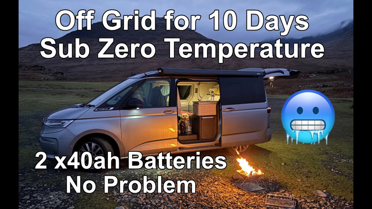 VW California Off Grid Solo Camping for 10 Days 2 x 40ah Batteries