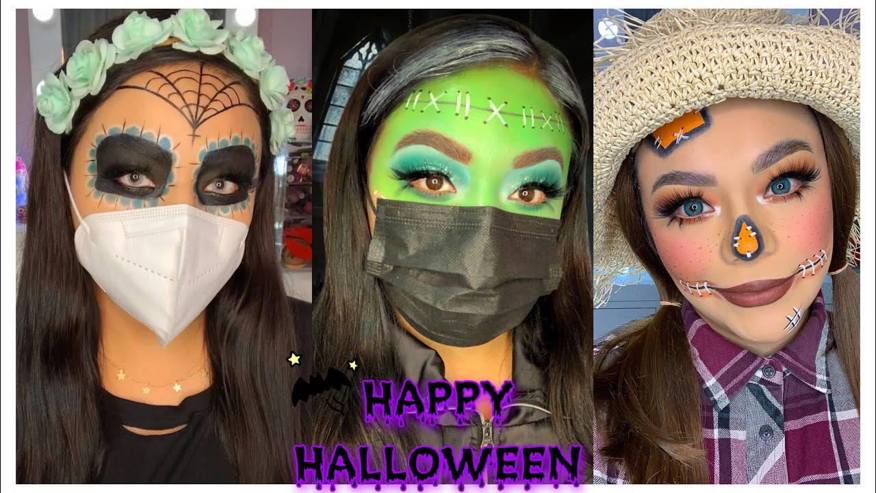 🎃 Maquillajes Para #halloween con #cubrebocas y sin Cubrebocas.