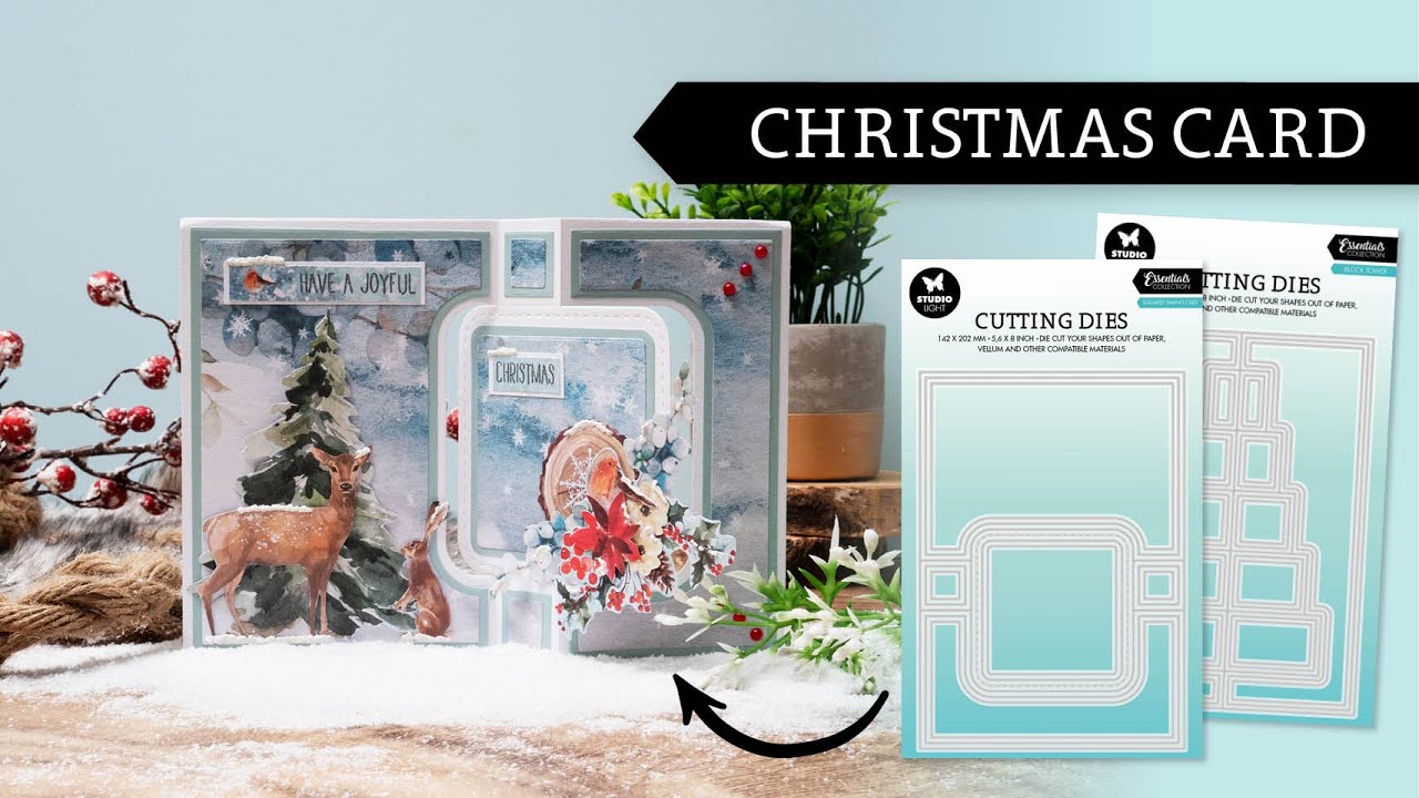 Make a Christmas card with our new CARD SHAPE dies!