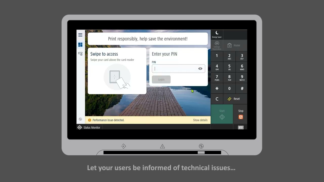 Flexible login with the uniFLOW Online device UI