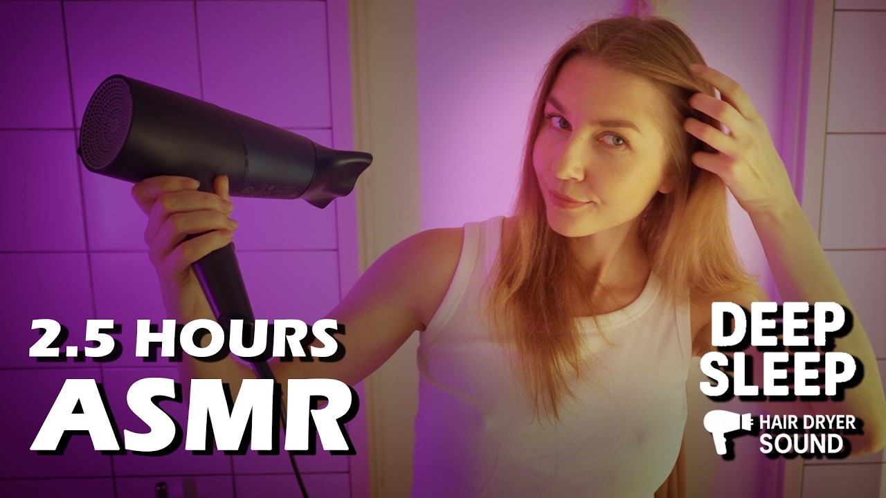 ASMR Hair Dryer Sounds for Sleep | Real Hair Drying & Whispering (No Talking Available)