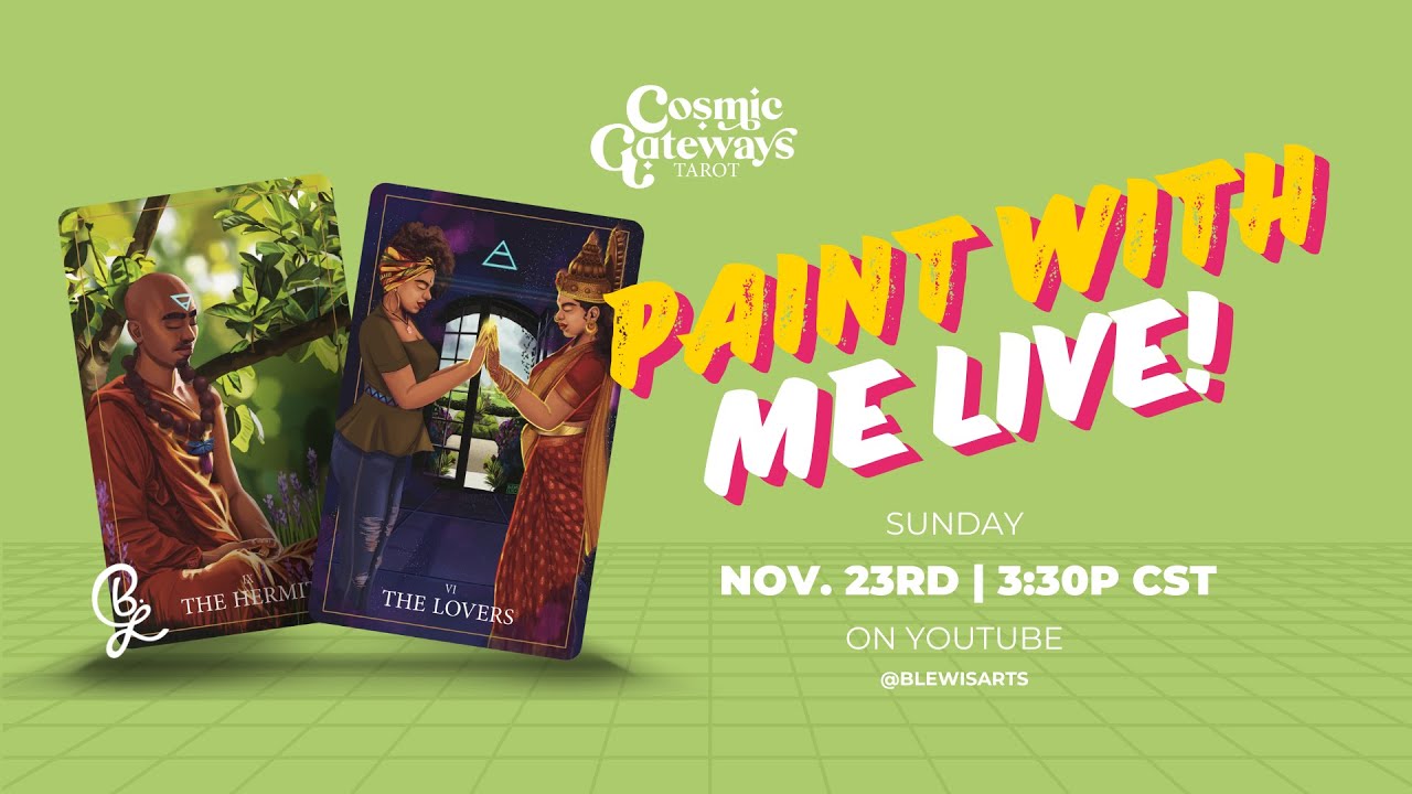 Paint with Me Live ep. 60 | Four of Wands | Creating the Cosmic Gateways Tarot