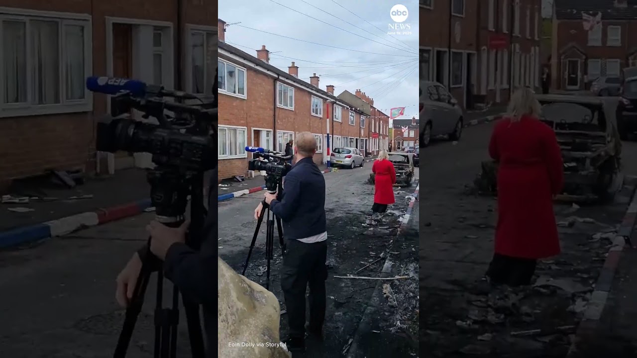 Footage shows aftermath of protests in Belfast