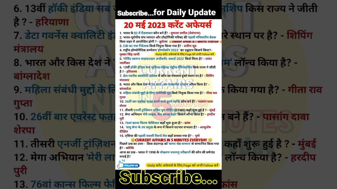 20 may 2023 | current affairs today #shorts #shortvideo #utkarshclasses #gauravsircurrentaffairs