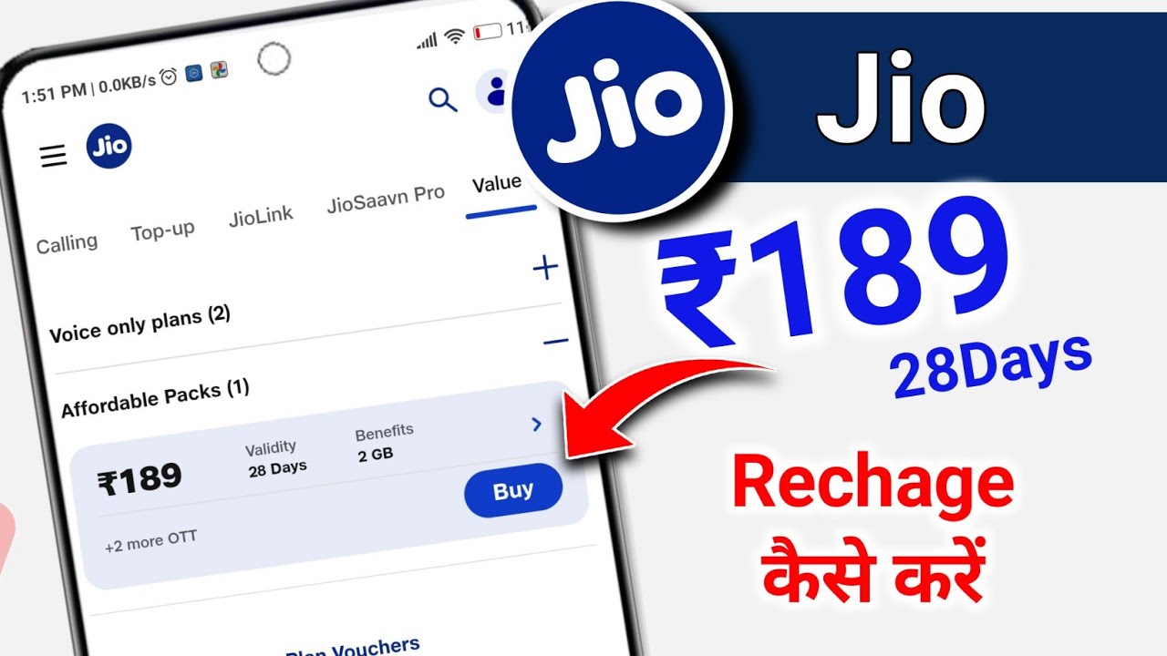 Jio 189 Recharge Kaise Kare | How To Recharge Jio 189 Plan | 189 Jio Recharge Plan