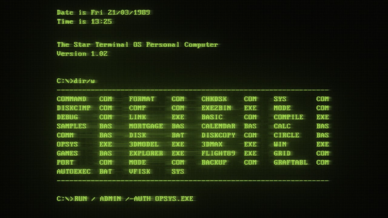 Retro computer UI animation.