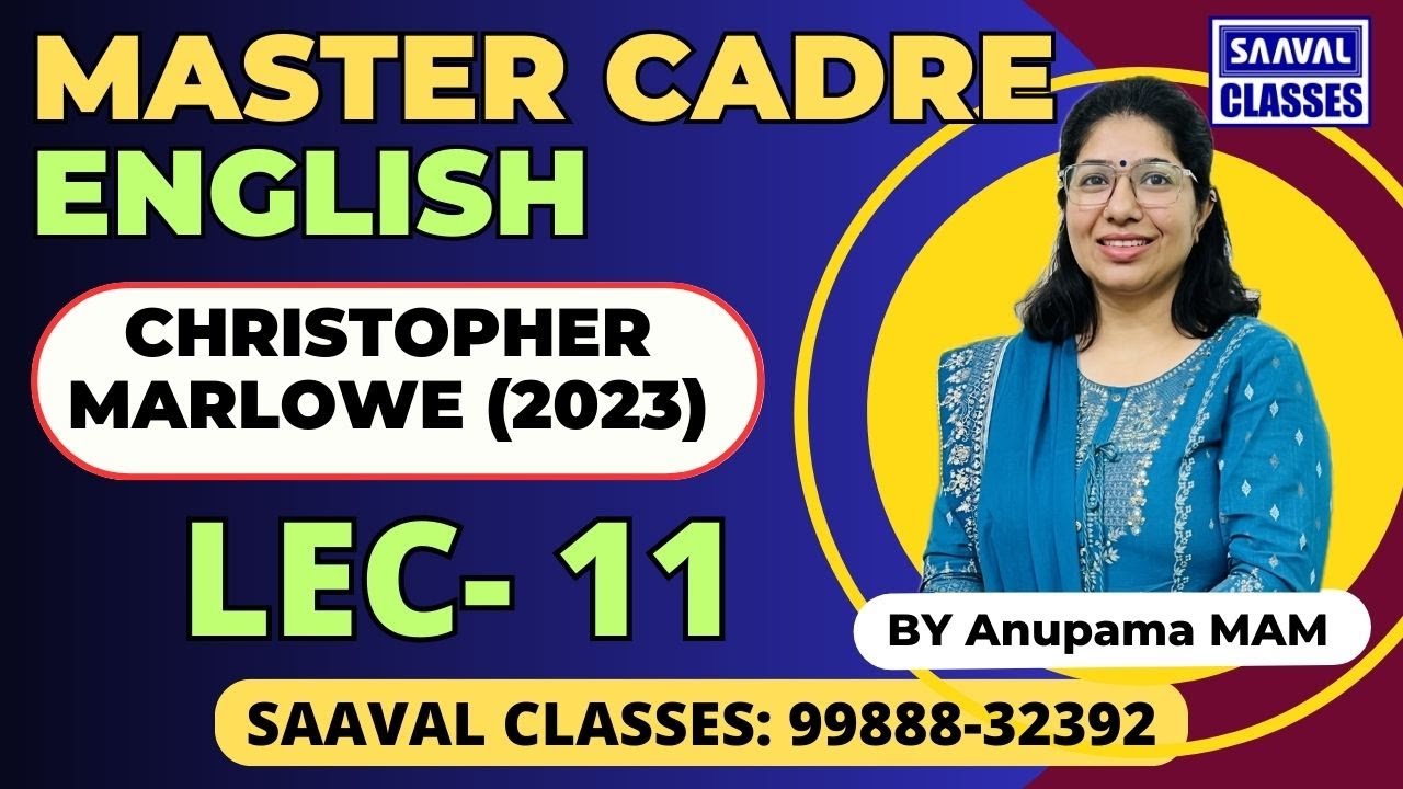 Master Cadre English DAY-11 CHRISTOPHER MARLOWE (2023) Topic wise MCQ