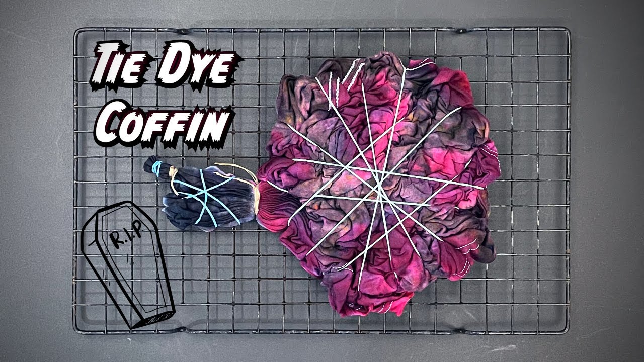 DIY Halloween Ideas 2022 - Creepy Coffin Long-Sleeve Tie Dye T-Shirt - Step by Step Tutorial