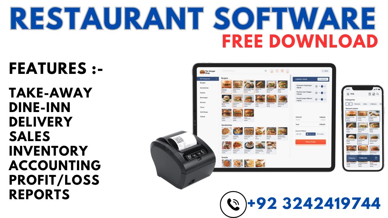 Restaurant Billing Management Software - Free Download with Waiter Application