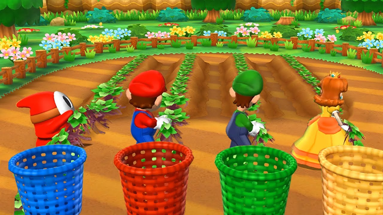 Mario Party 9 Minigames - Mario vs Shy Guy vs Daisy vs Luigi