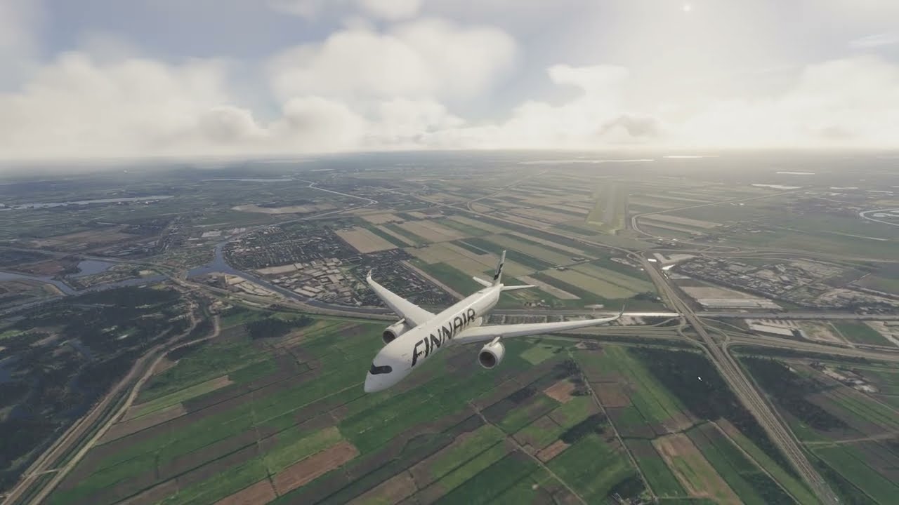 MSFS 2024 Schiphol -Snowy Helsinki Vantaa (strong cross/tailwind) EHAM-EFHK) BATC 4K Airbus A350-900
