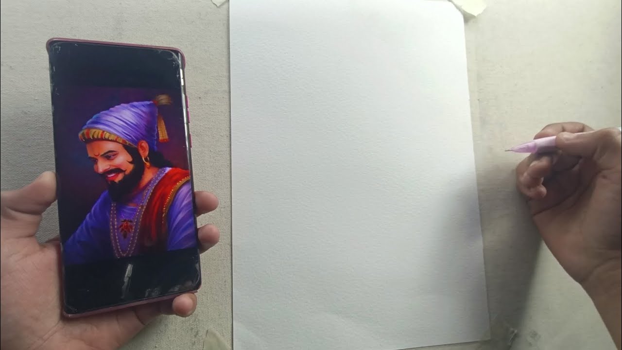 Chatrapati Shivaji Maharaj Drawing 🤩 Outline Tutorial 