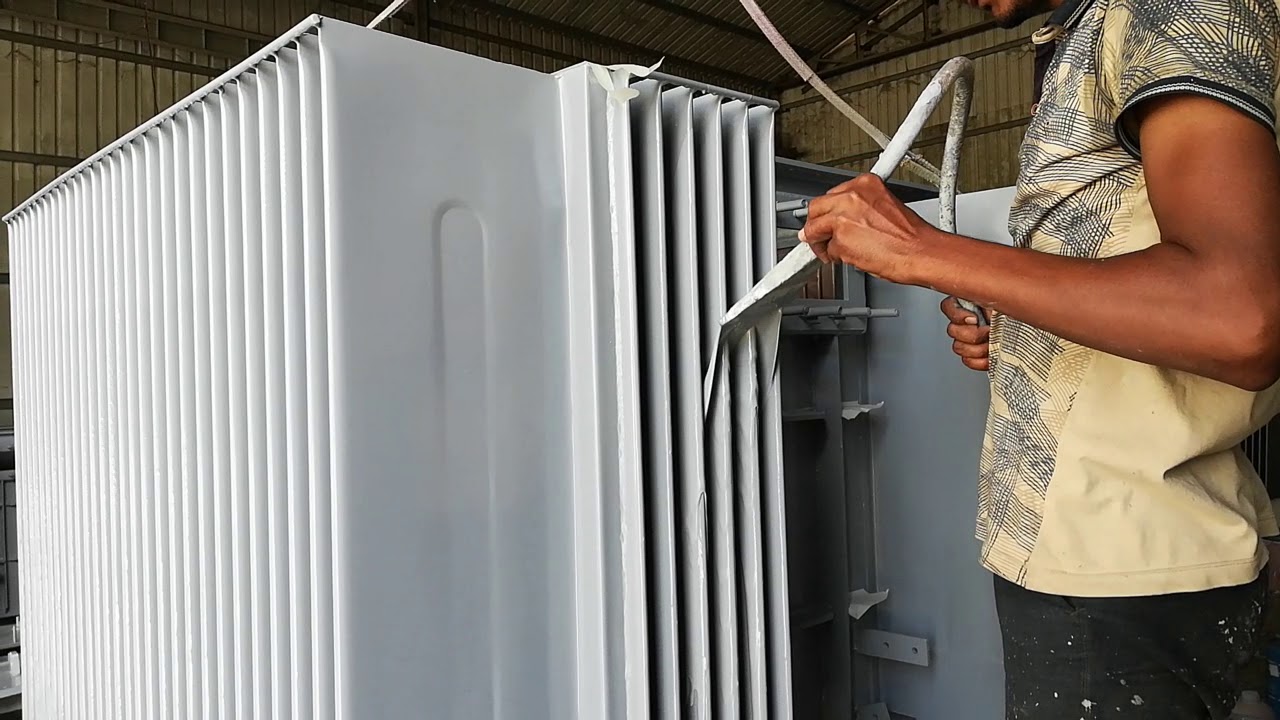 How to industrial  flow paint on transformer.