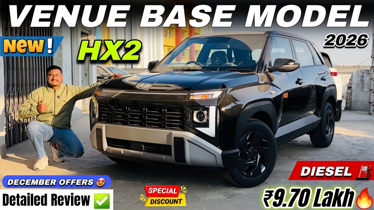 Base Model ka Baap 🔥 Hyundai Venue HX2 Diesel Detailed Review ✅ | Venue Base Model Price & Discount 