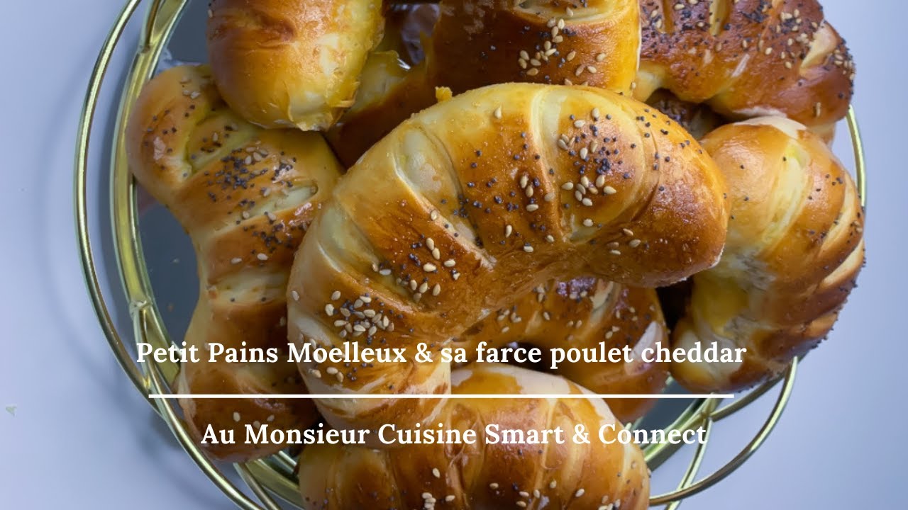 Petits pains moelleux et sa farce poulet cheddar au Monsieur Cuisine Smart et Connect #mcc #mcs