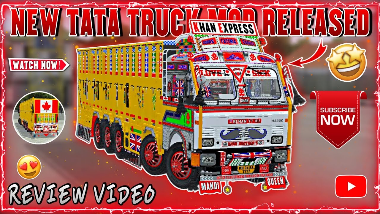 NEW TATA TRUCK MOD 🚛 NEW LIVERY 😎 REVIEW VIDEO 📷 bussid 