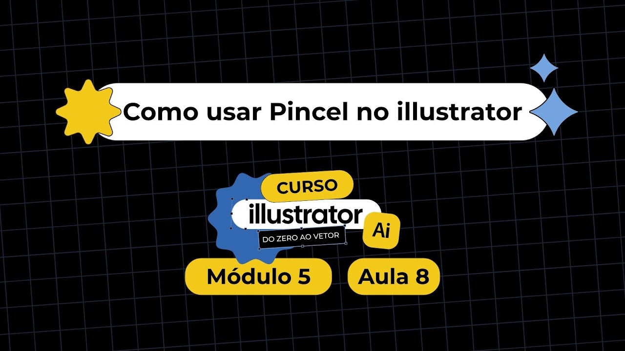 Como usar PINCEL no Illustrator - Curso Illustrator Módulo 5  Aula 8 - Design Gráfico