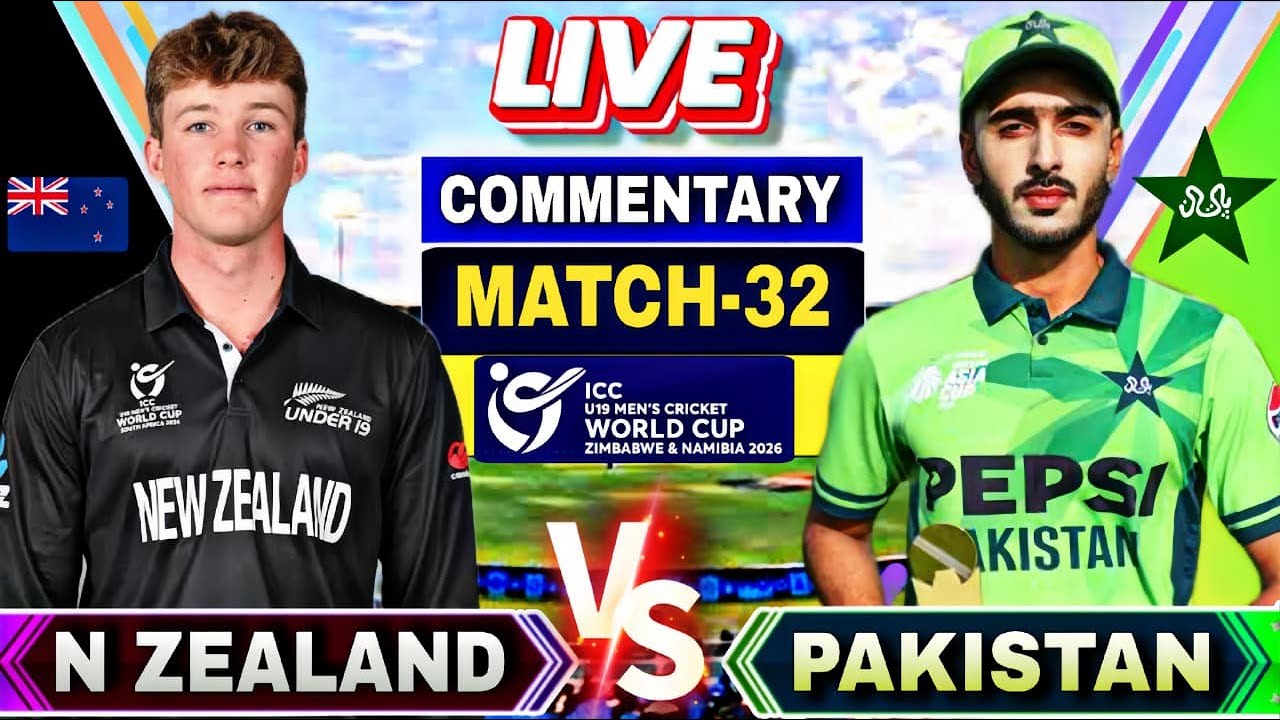 🔴PAK U19 vs NZ U19 World Cup Match 32 | Scores and Commentary | PAKISTAN vs NEW ZEALAND