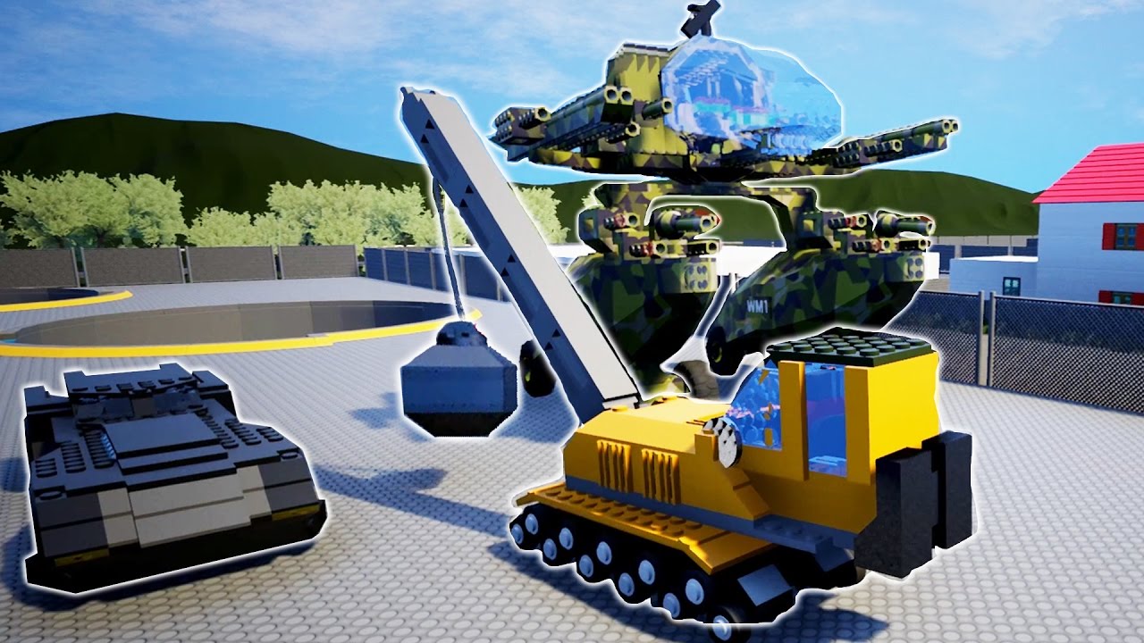 WRECKING BALL vs MECHWARRIOR, BATMOBILE, AND BUILDINGS! - Brick Rigs Workshop Creations - Gameplay