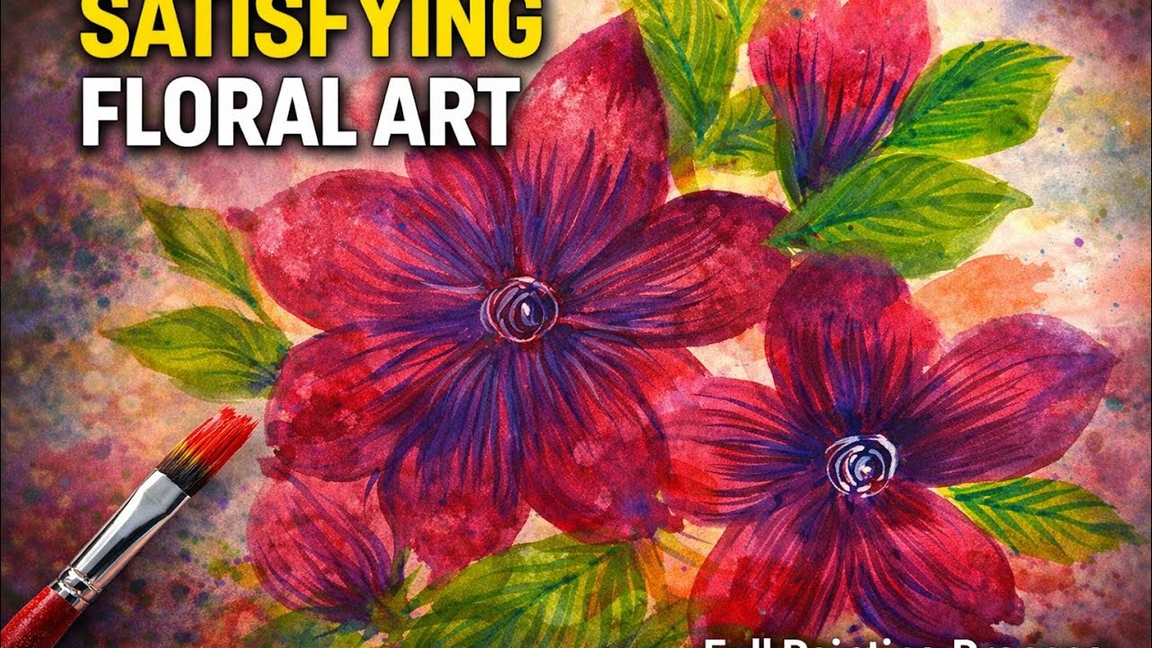 Satisfying flower painting 🎨|for beginners ✨|watercolor painting 