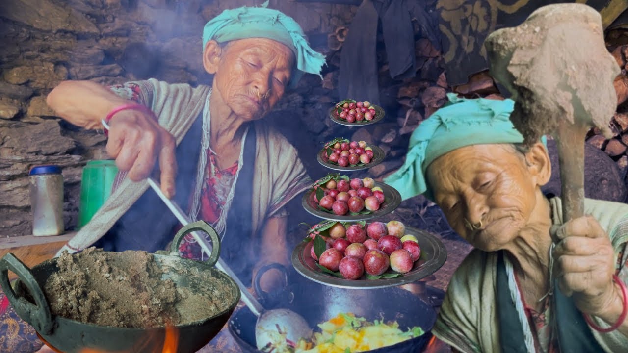 Hardworking Nepali Grandmother Living a Simple Organic Village Life | Rural Nepal Lifestyle.
