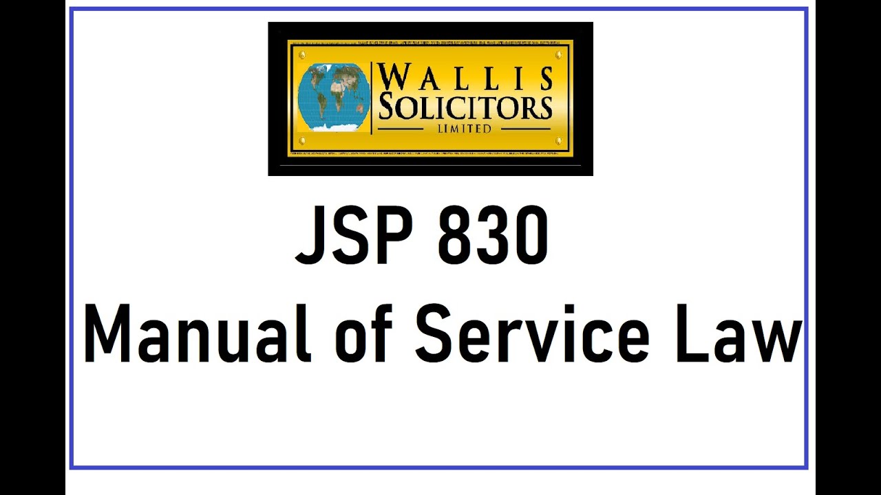 JSP 830 Manual of Service Law