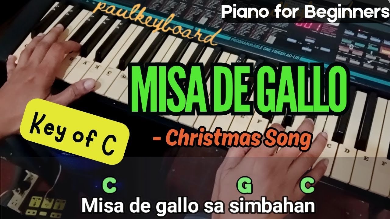 MISA DE GALLO - Christmas Song - Key of C │ Piano Tutorial for Beginners